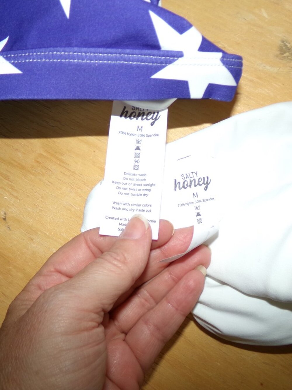 Salty Honey 1-Shoulder Thong Patriotic Bikini Sz M - Picture 5 of 10